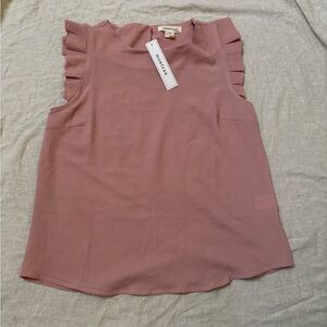 Monteau Pink Ruffle Sleeve Blouse
